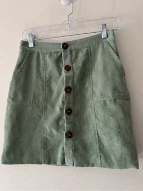 Kiel James Patrick Mint Green Corduroy Button Darling Skirt